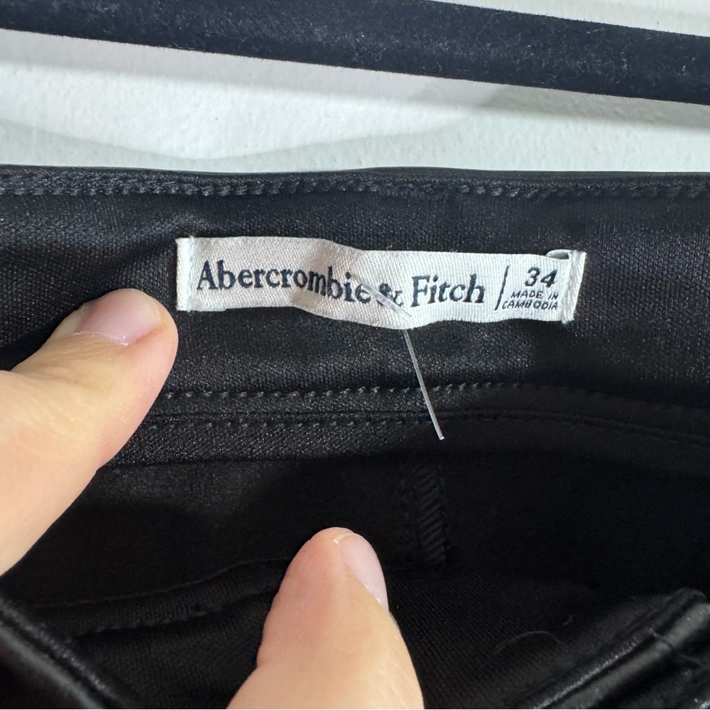 Abercrombie & Fitch Faux Leather Midi Pencil Skirt Black Size 34 - Picture 3 of 6